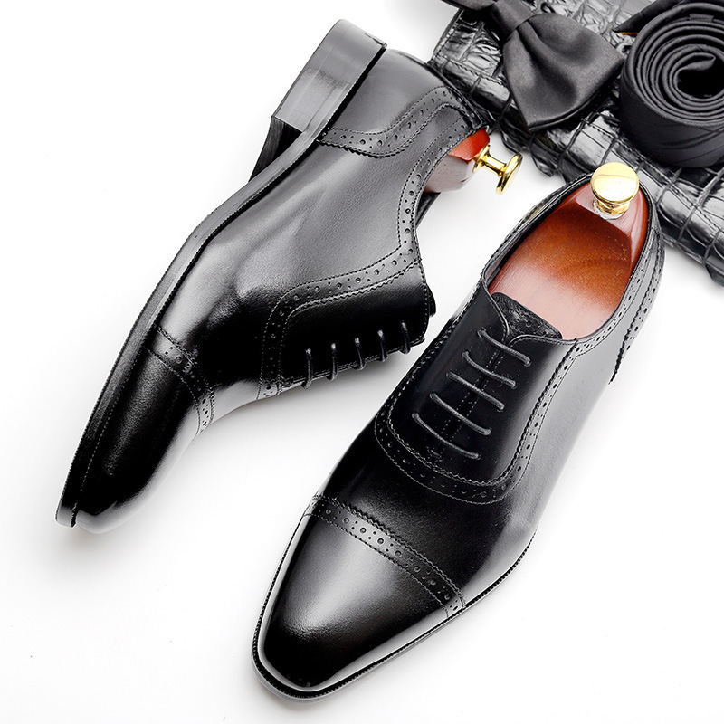 Men's three joint leather shoes