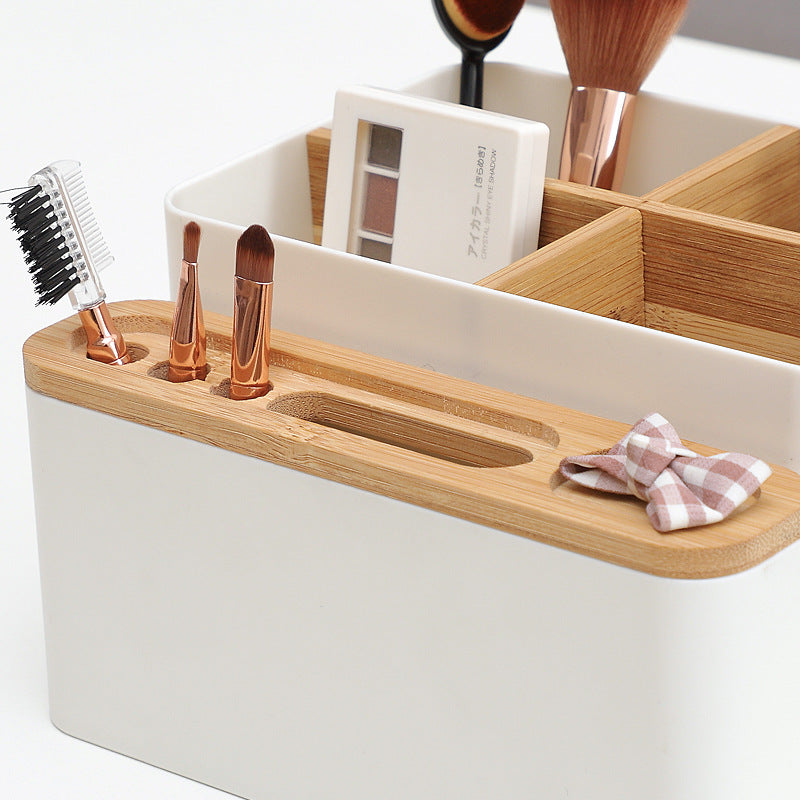 Nachuan desktop finishing box wholesale creative household goods makeup box multi-functional wooden plastic storage box