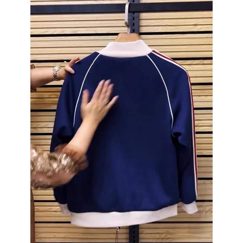 Men's Stand Collar Casual Striped Suit