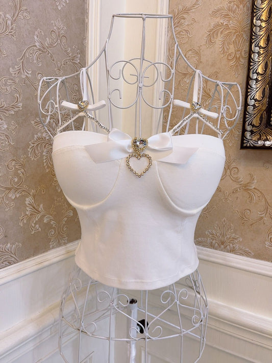 Diamond Bow Slim Slim Vest Short Suspender