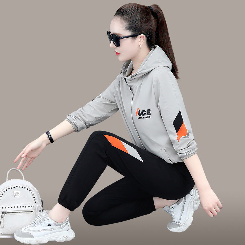 Women's New Fashion Loose Hooded Sweater Casual Sports Suit