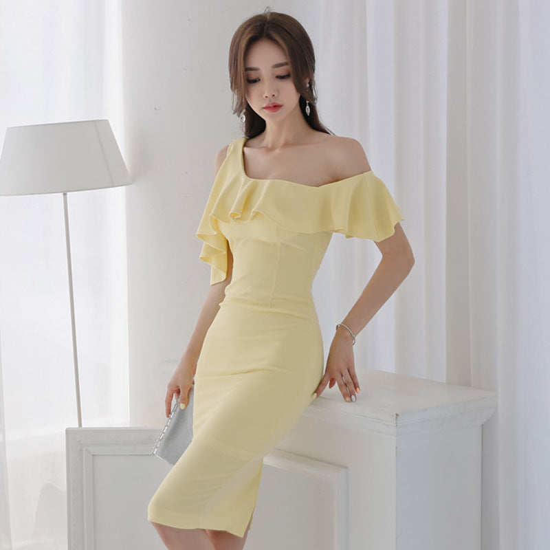 Summer new sexy strapless slim dress