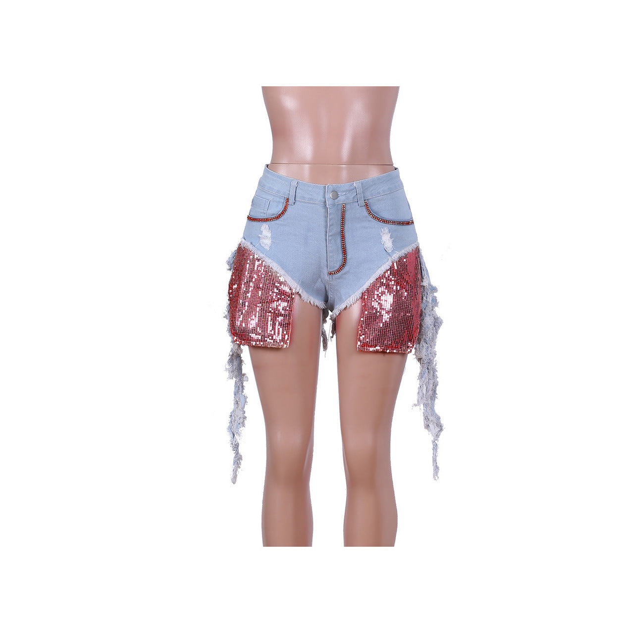 Rhinestone washed jeans