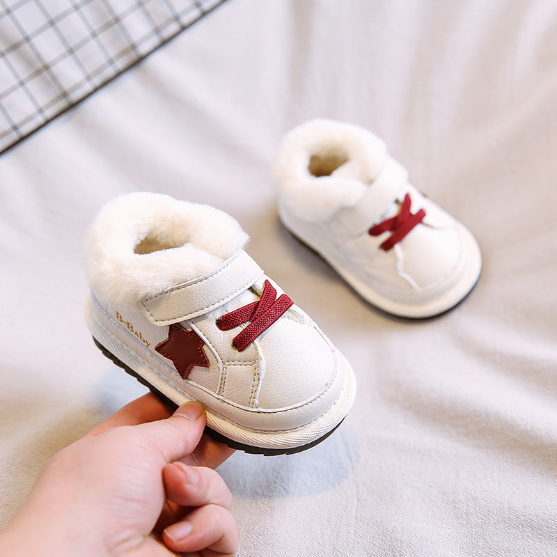 Plush padded baby shoes