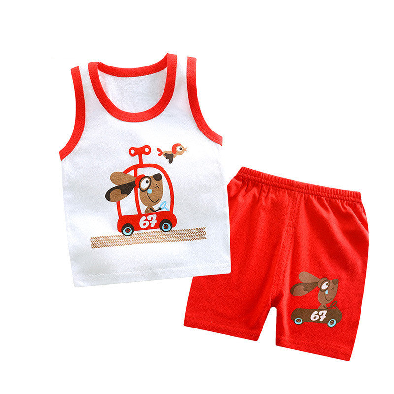 Two-piece sleeveless shorts for boys and girls