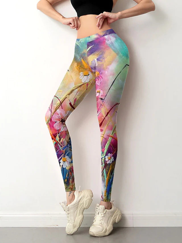 Positioning Flower Bottoming Sports Yoga Pants