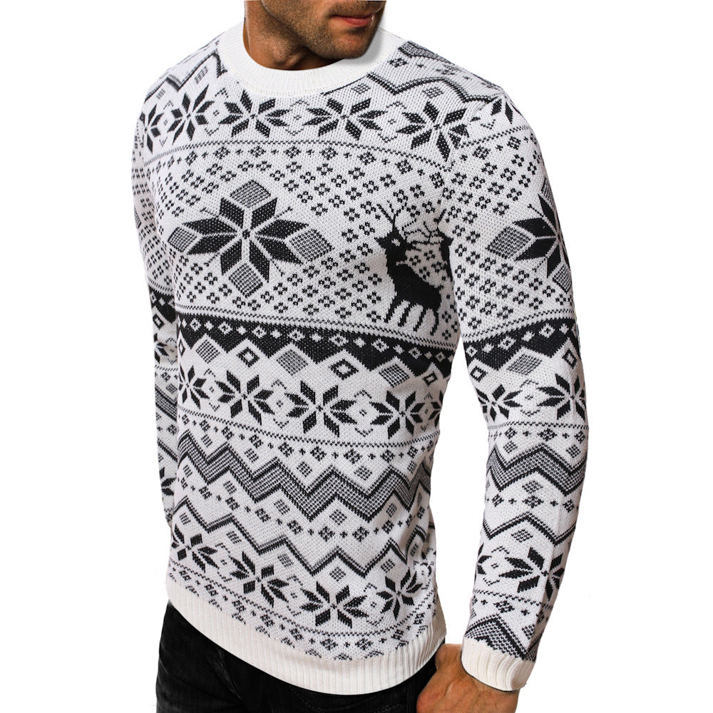 Snowflake Christmas Men's Crew Neck Sweater