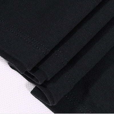 Large Size Men's Round Neck Contrast Stitching Long-Sleeved Shirt Slim Fit