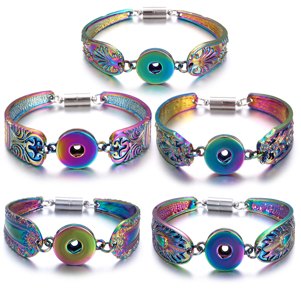 Magnetic Adjustable Noosa Button Seven-color Bracelet