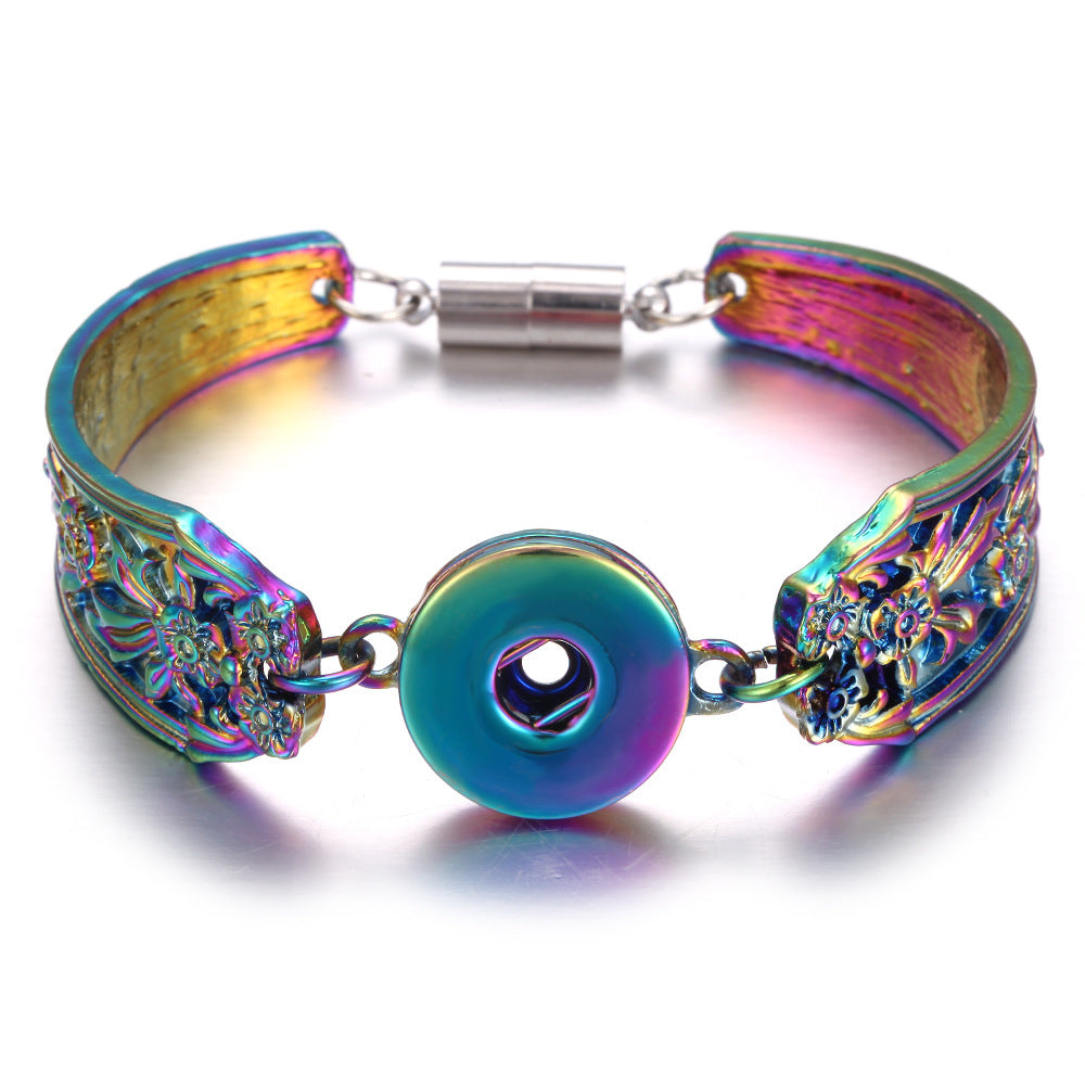 Magnetic Adjustable Noosa Button Seven-color Bracelet