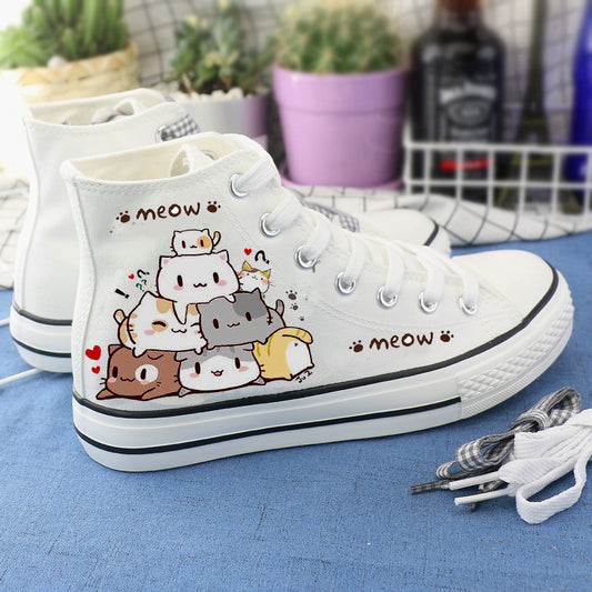 High-Top Shoes Canvas Shoes White Shoes Women's Shoes