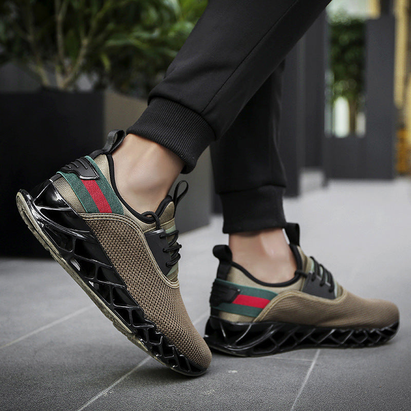 Outdoor Sport Men Running Shoes Black Gray Khaki Blade Cushioning Breathable Walking Shoes Gym Lightweight 2021 Trends Sneakers