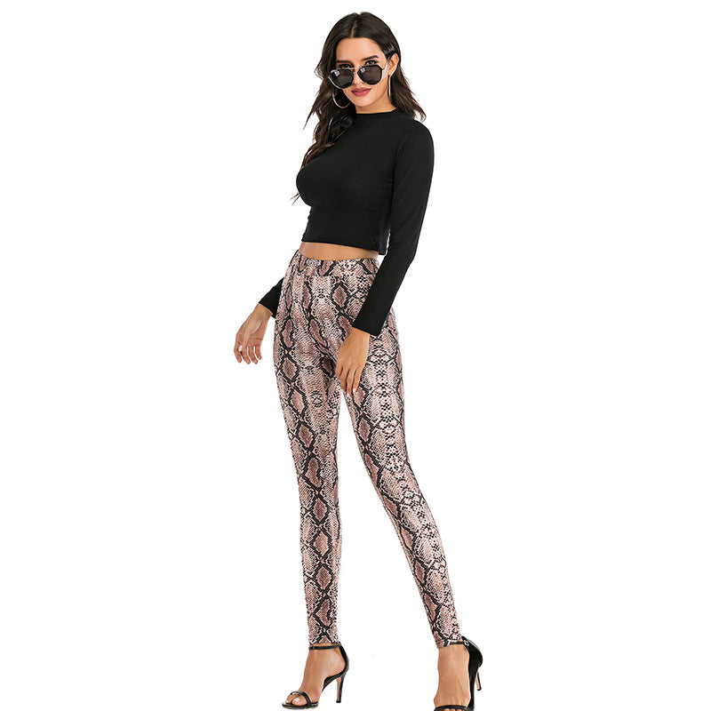 Printed Casual Slim Slim High Waist Pencil Pants