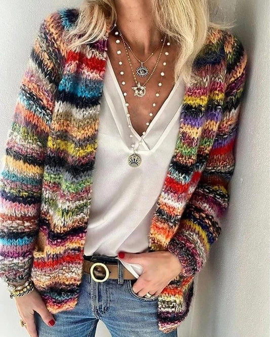 Faux Sweater-Effect Cardigan Jacket