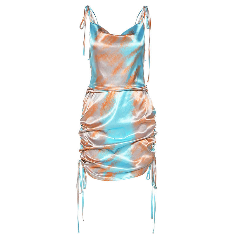 INS Style Summer New Women's Fashion Street Shooting Sexy Backless Slim Dress One Drop Shipping