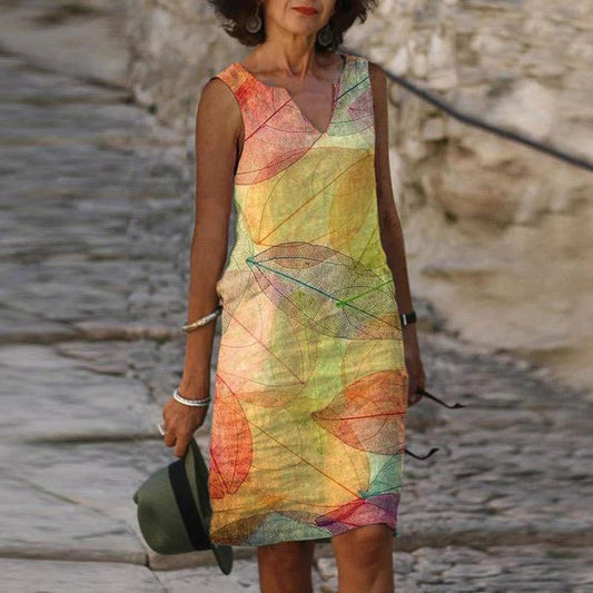 Yellow Mid Waist Sling Print Puff Sleeve Women's Clothing