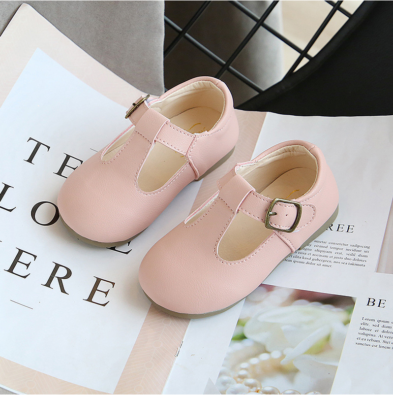 Children's Retro Leather Shoes Autumn New Baby Toddler Shoes Soft Bottomed Boys' And Girls' Bean Shoes