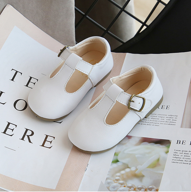 Children's Retro Leather Shoes Autumn New Baby Toddler Shoes Soft Bottomed Boys' And Girls' Bean Shoes
