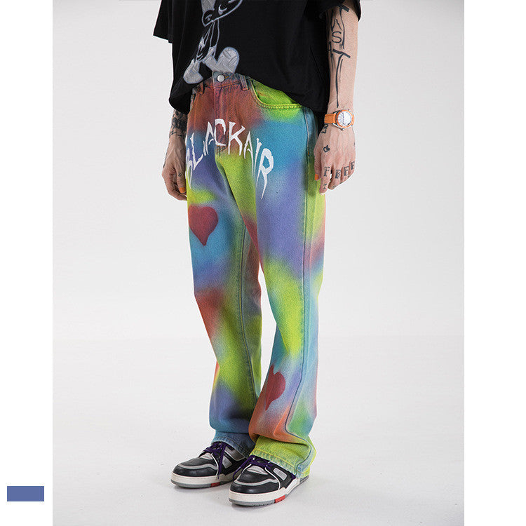 Madeextreme Street Brand Spring Summer New Love Wei La Hip Hop National Trendy Men's Vibe Jeans