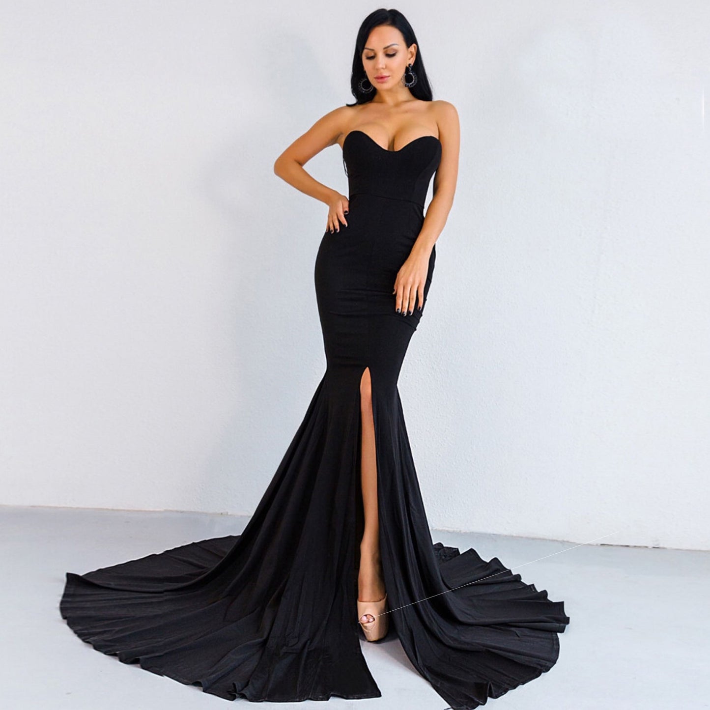 Maxi Dress Party DressWrapped Chest Asymmetric