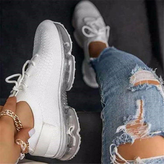 Air Cushion Bottom Lace up Casual Shoes Flying Woven Women s Shoes https://luxurioutlet.com