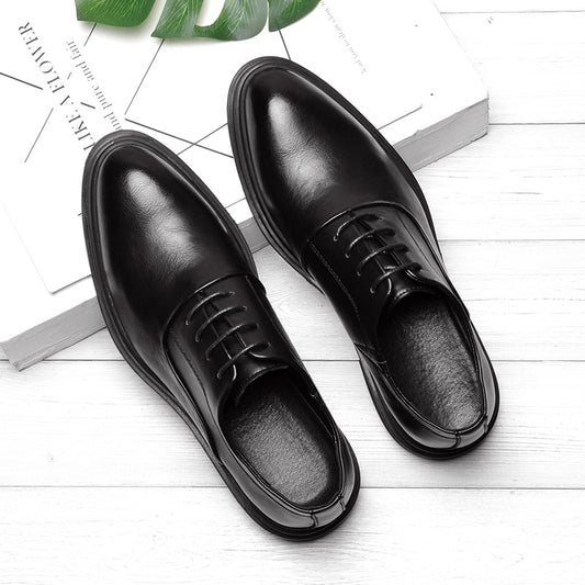Korean Version Of Youth Thick-Soled Leather Shoes
