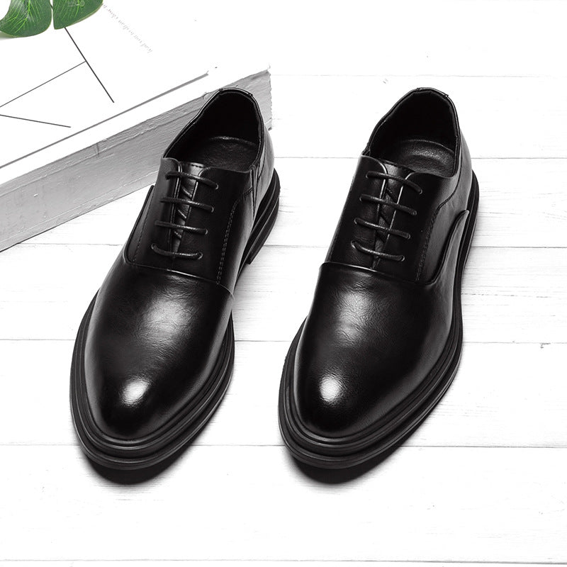 Korean Version Of Youth Thick-Soled Leather Shoes