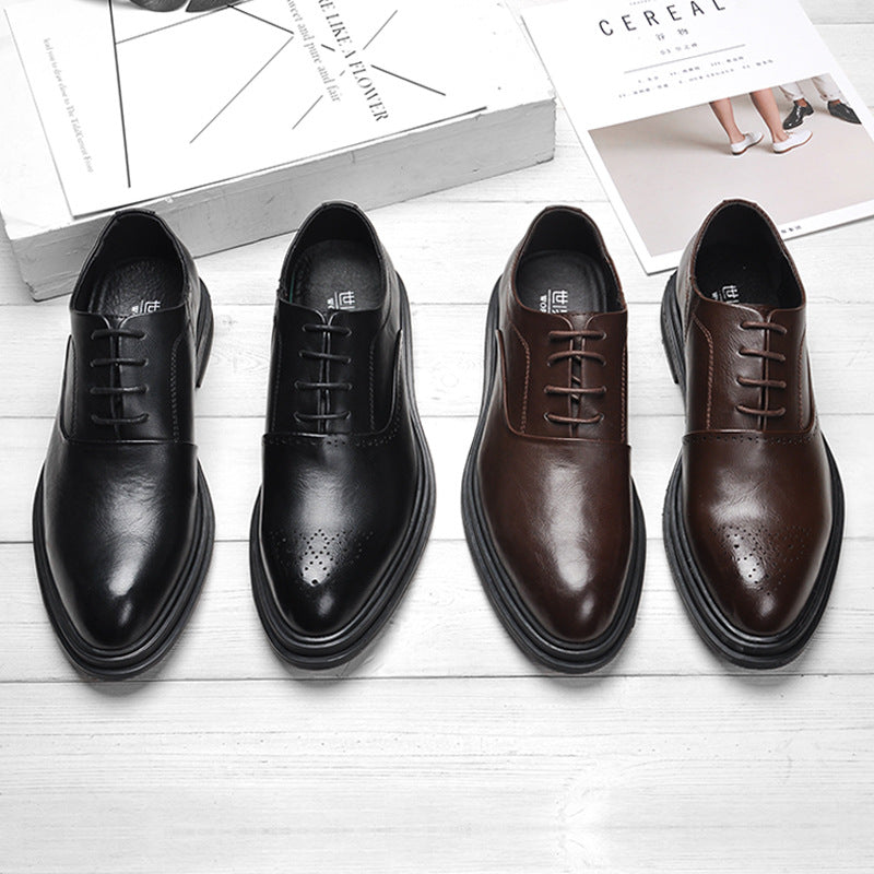 Korean Version Of Youth Thick-Soled Leather Shoes