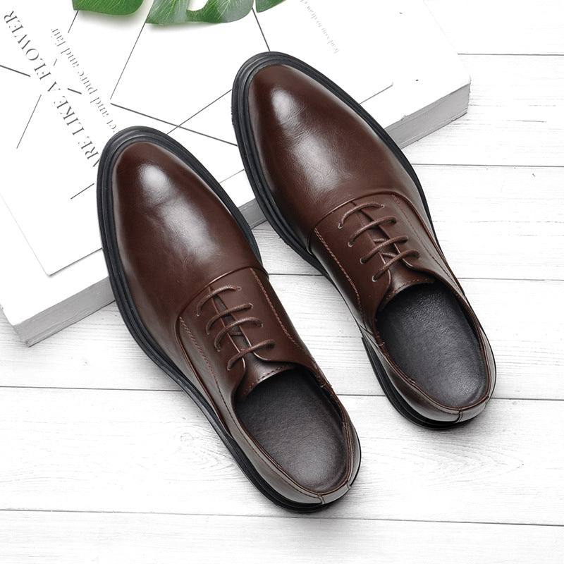 Korean Version Of Youth Thick-Soled Leather Shoes