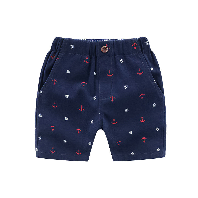 European And American Boys' Cotton Printed Shorts Five-point Pants Casual Pants