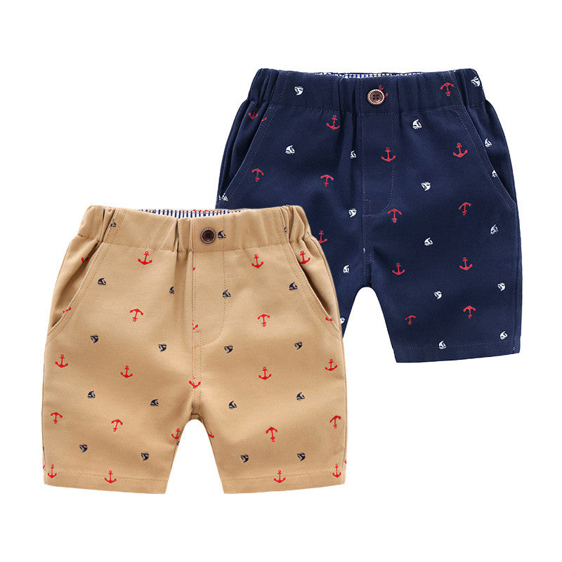 European And American Boys' Cotton Printed Shorts Five-point Pants Casual Pants
