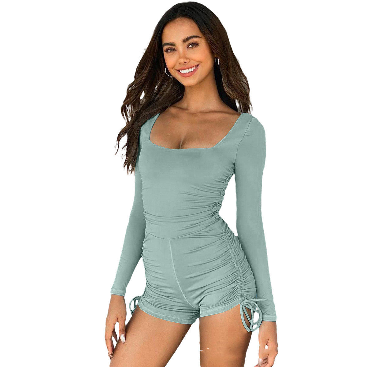 Peach Buttocks Pleated Jumpsuit