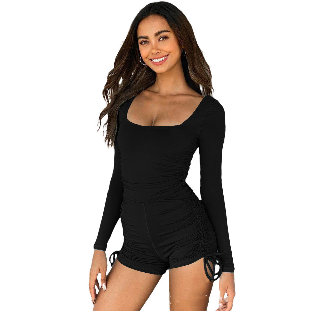 Peach Buttocks Pleated Jumpsuit