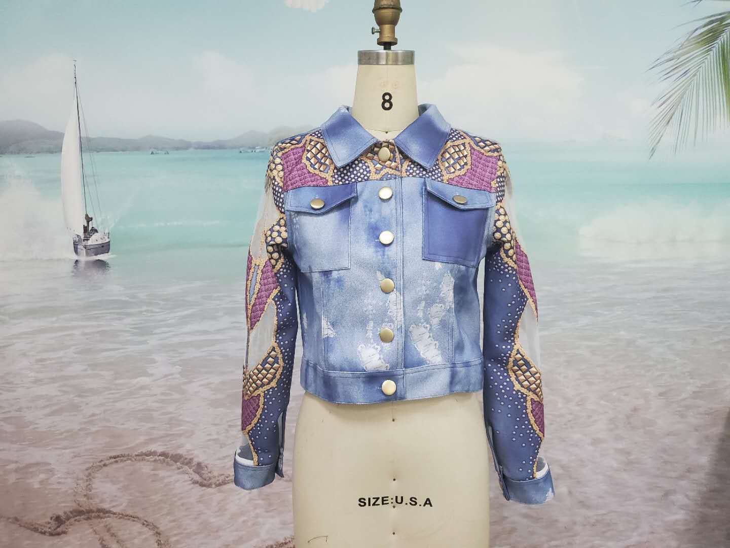 Embroidery Stitching Hollow Female Jacket