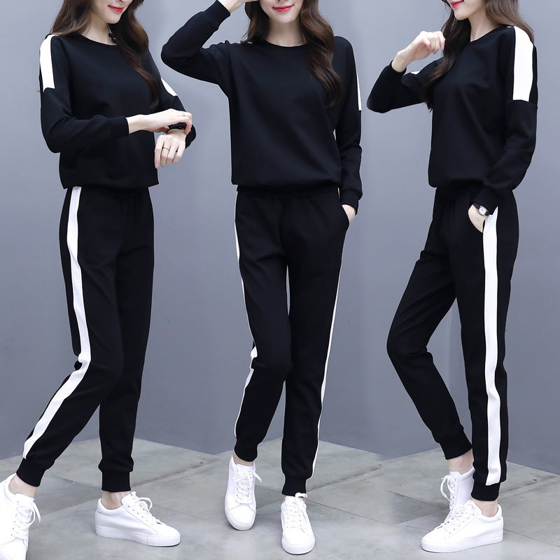 Loose Korean Style Trendy Long-Sleeved Sweater Two-Piece Women