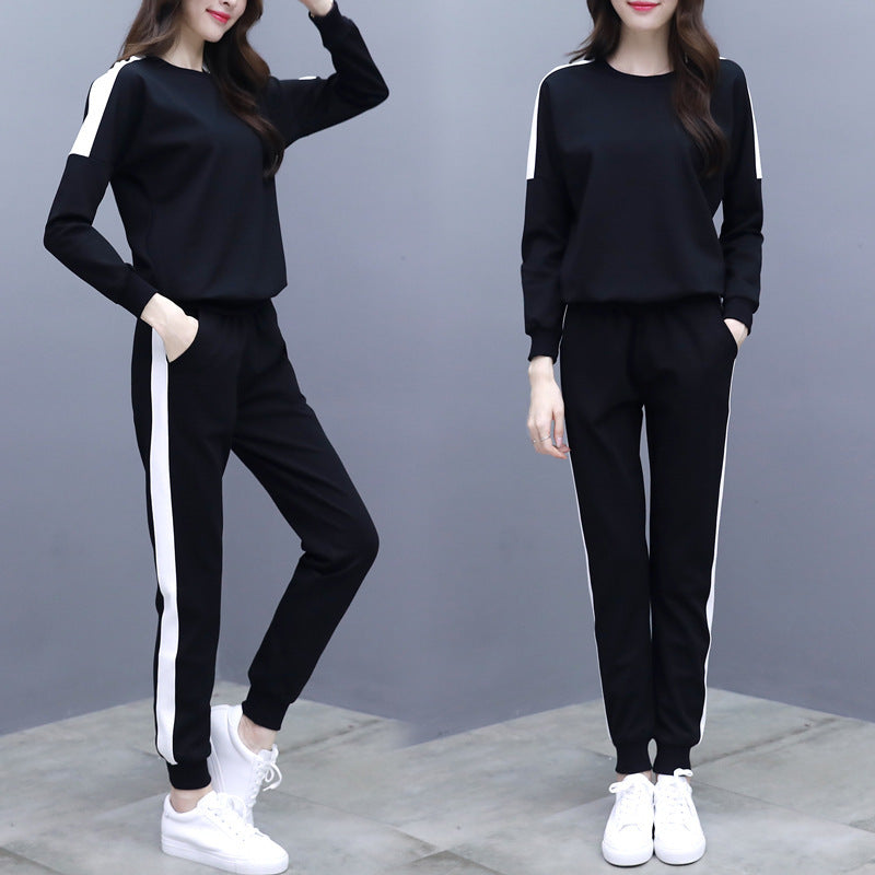 Loose Korean Style Trendy Long-Sleeved Sweater Two-Piece Women
