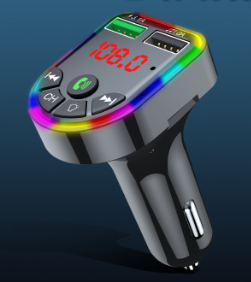 Car mp3 player  car bluetooth car charger  dual USB car cigarette lighter  colorful atmosphere light
