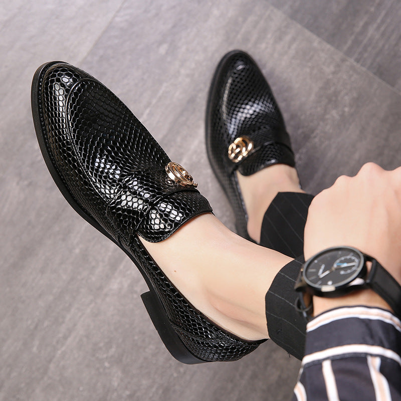 Men's patent leather Korean style small pointed leather shoes trendy shoes, pedal casual shoes men's generation hair