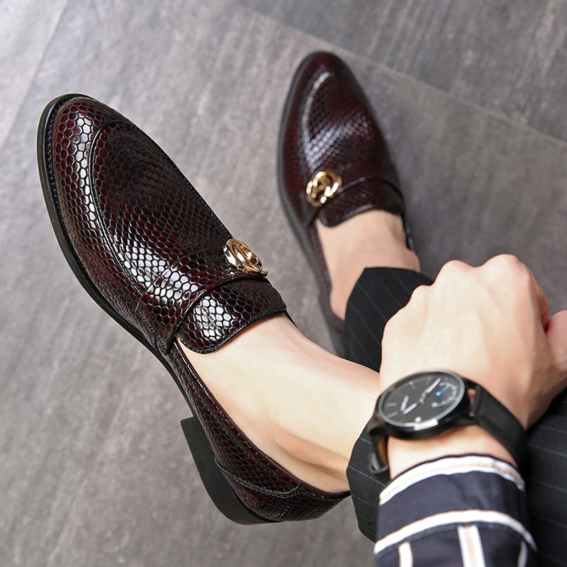 Men's patent leather Korean style small pointed leather shoes trendy shoes, pedal casual shoes men's generation hair