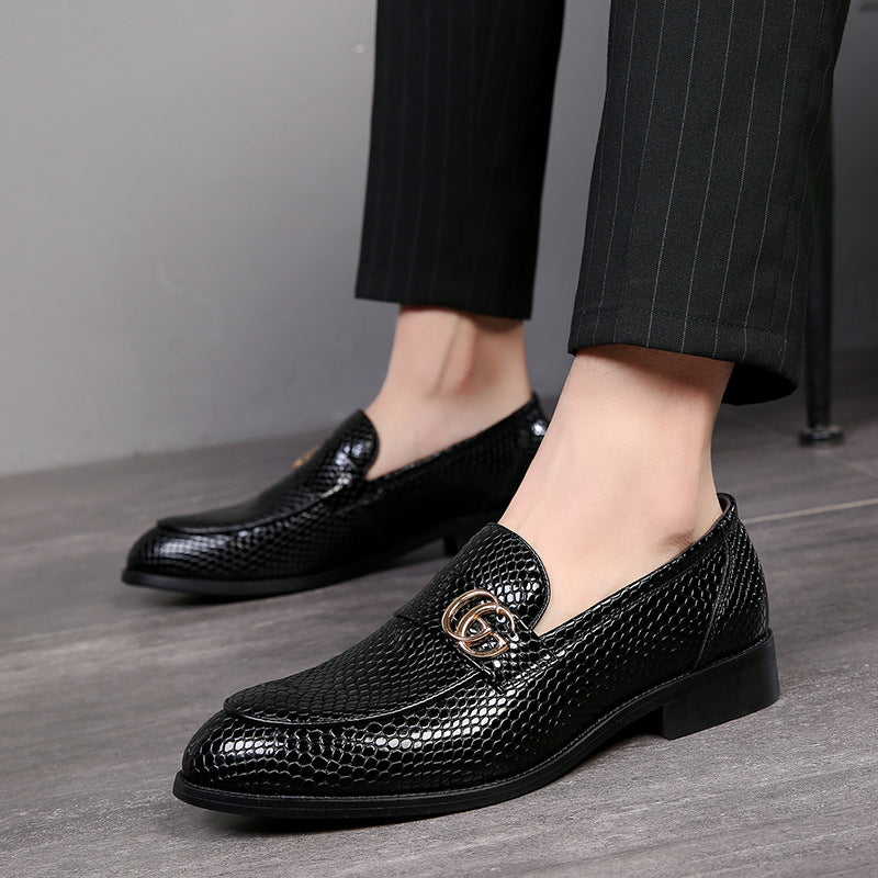 Men's patent leather Korean style small pointed leather shoes trendy shoes, pedal casual shoes men's generation hair