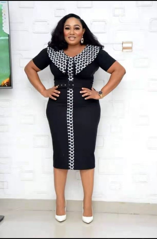 Polka Dot Stitching Print Dress