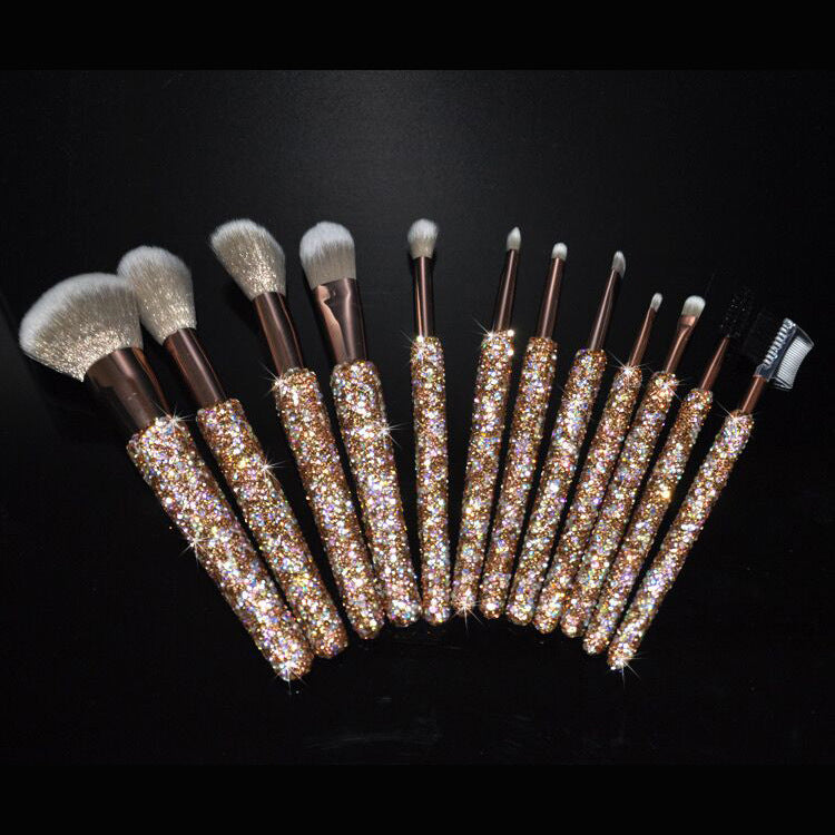 High Grade Diamond Inlaid Makeup Brush Set