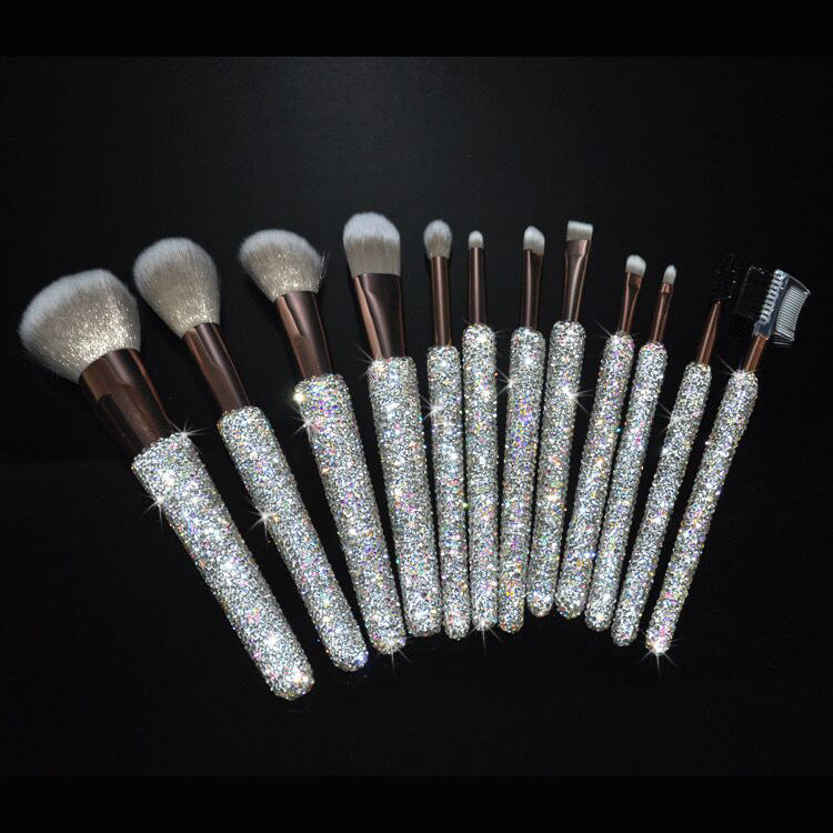 High Grade Diamond Inlaid Makeup Brush Set