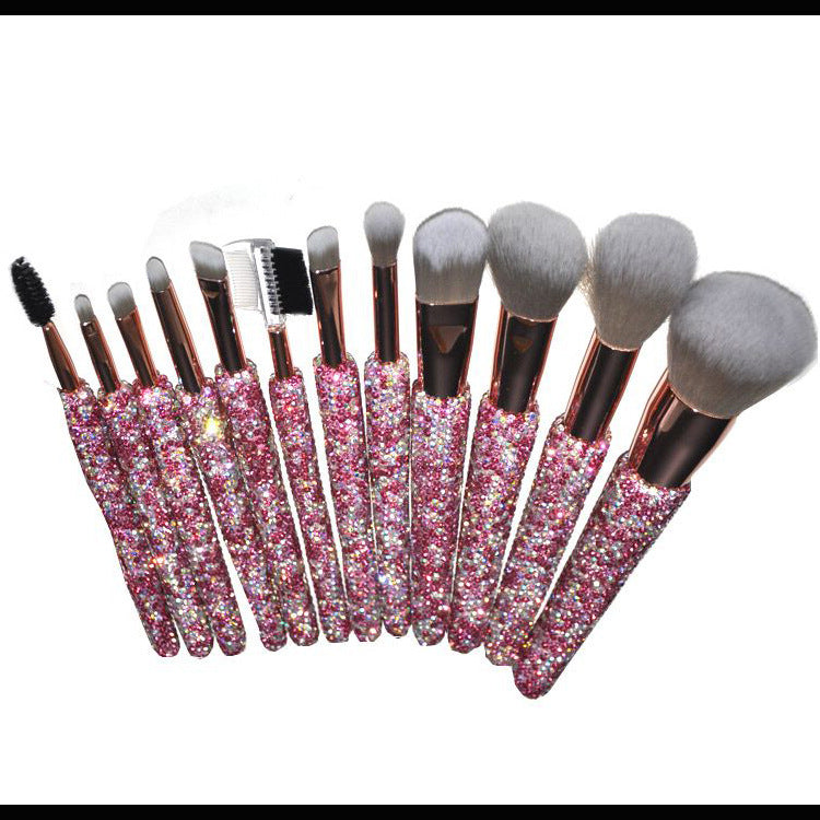 High Grade Diamond Inlaid Makeup Brush Set