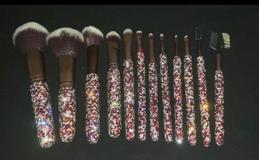 High Grade Diamond Inlaid Makeup Brush Set