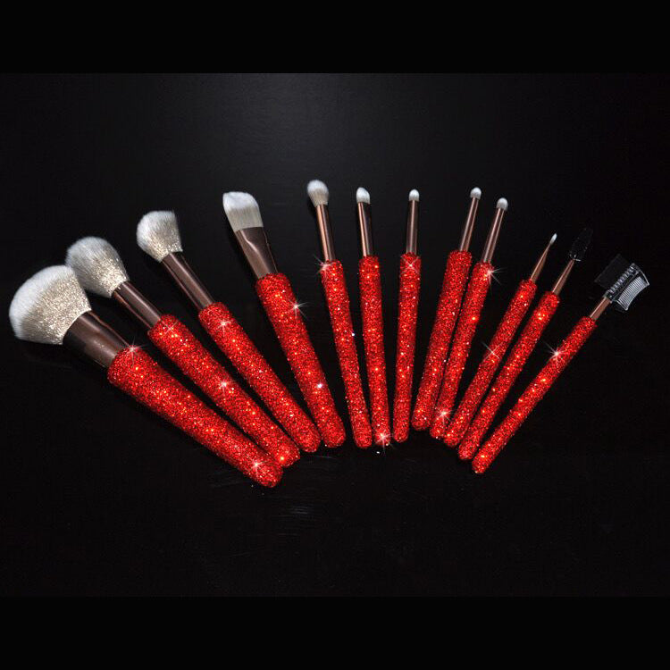 High Grade Diamond Inlaid Makeup Brush Set