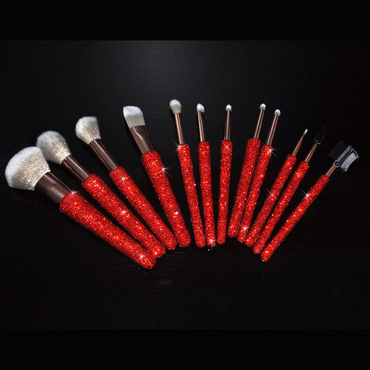 High Grade Diamond Inlaid Makeup Brush Set