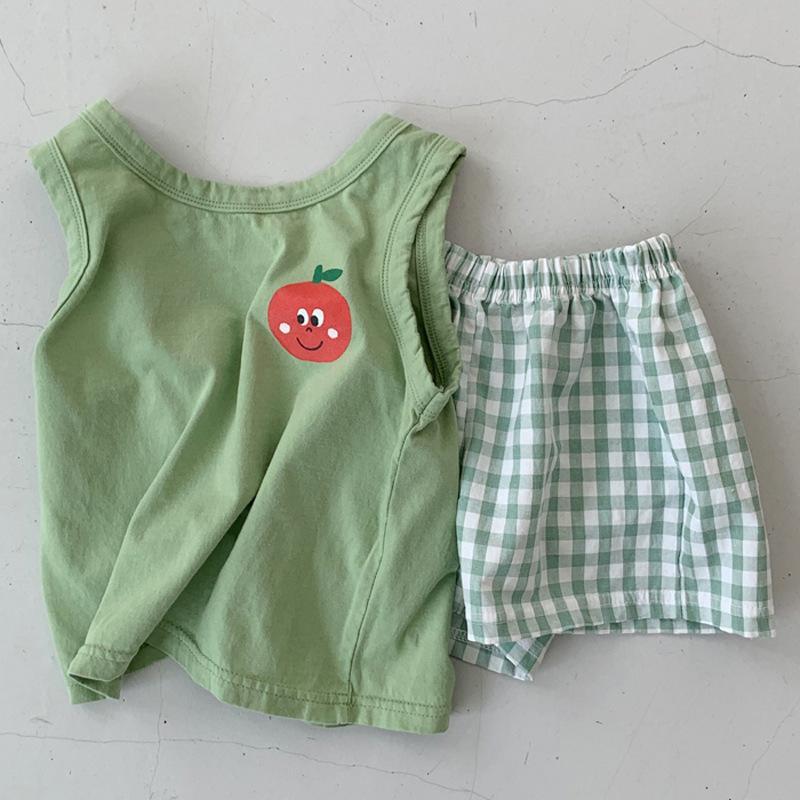 Two-Piece Set Of Cute Casual Cotton T-Shirt Shorts For Boys And Girls