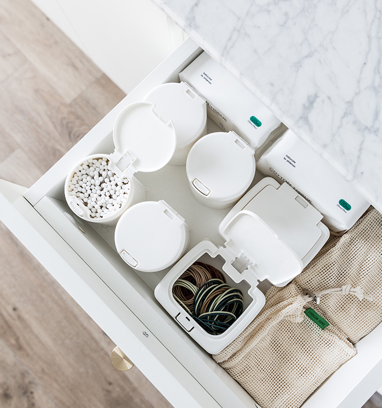 Push-Button Storage Box Desktop Drawer Debris Makeup Remover Cotton Swab Cotton Swab Organize Storage Box