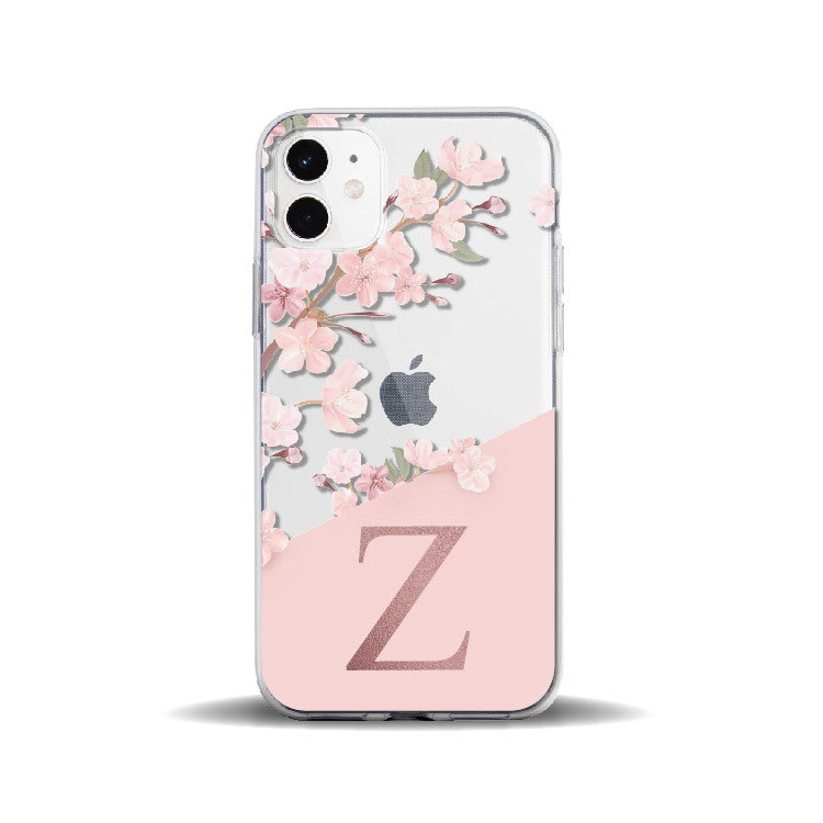 Compatible with Apple, Suitable For Iphone11Pro Creative Transparent Peach Blossom 26 English Letters 78P Mobile Phone Case Iphone12 Protective Cover